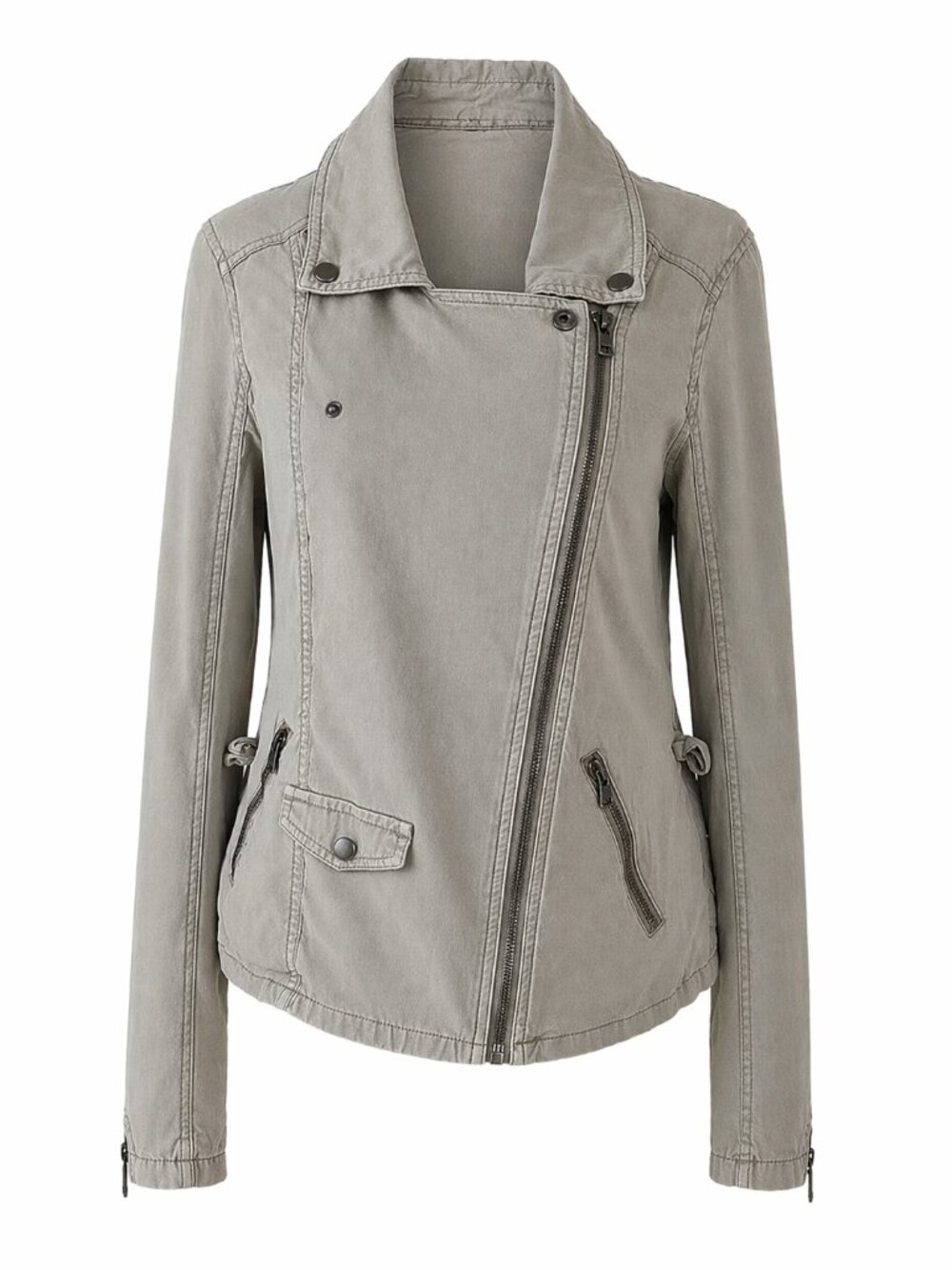 Marrakech Khaki Utility Jacket | Lightweight Moto Style | Size S